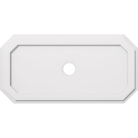 Ekena Millwork Emerald Architectural Grade PVC Ceiling Medallion, 34"W x 17"H x 3"ID x 11 3/4"C x 1"P, One-Piece CMP34X17ED-03000